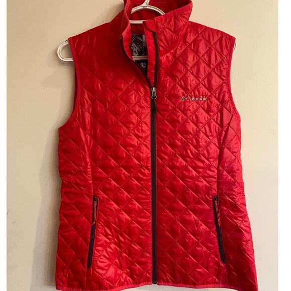 Columbia Omni Heat Red Vest Size M Outdoor Cozy Warm Layer - Picture 1 of 4